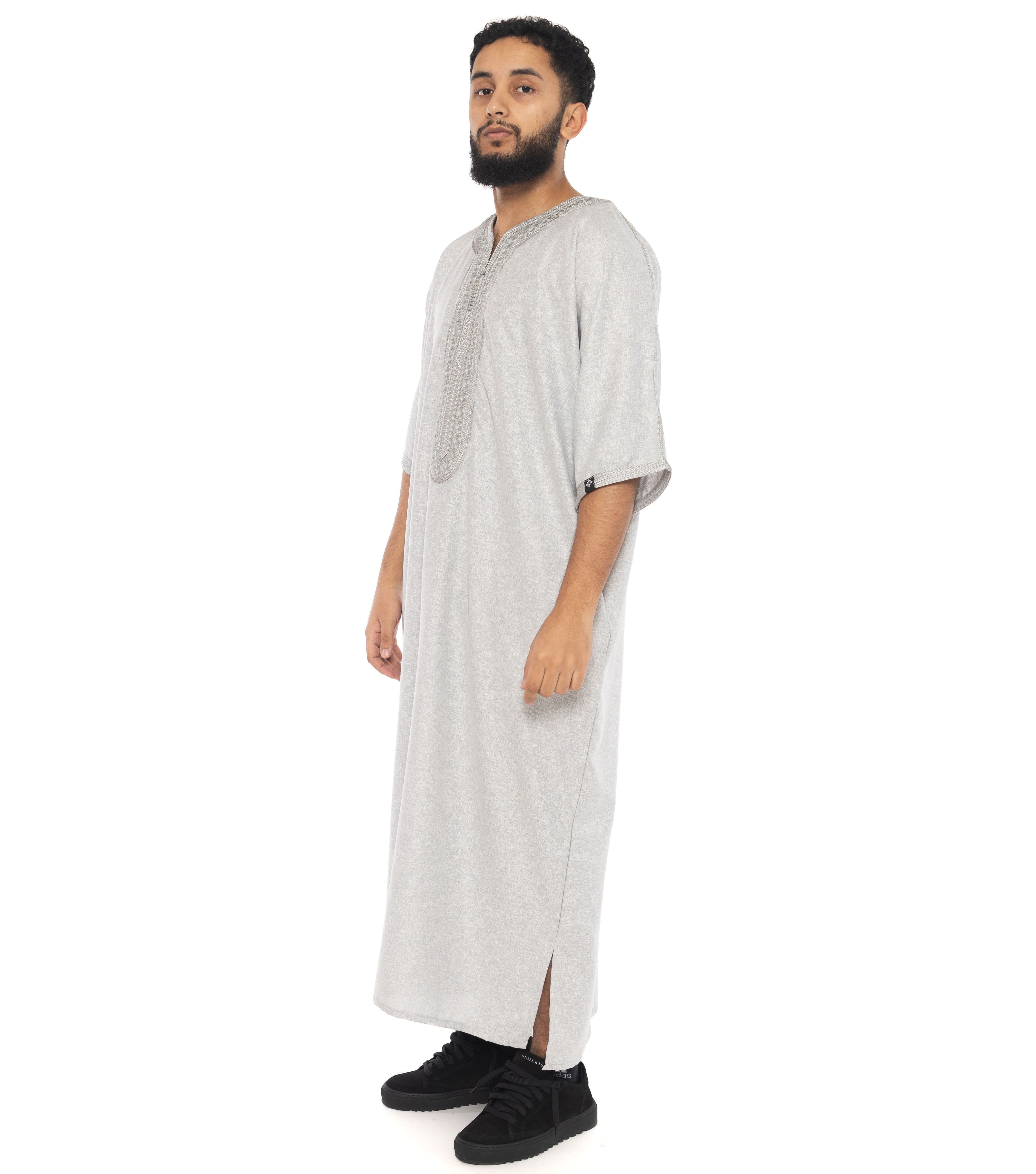 Grey Ramadan linen Moroccan Thobe Collection - newarabia Apparel &amp; Accessories