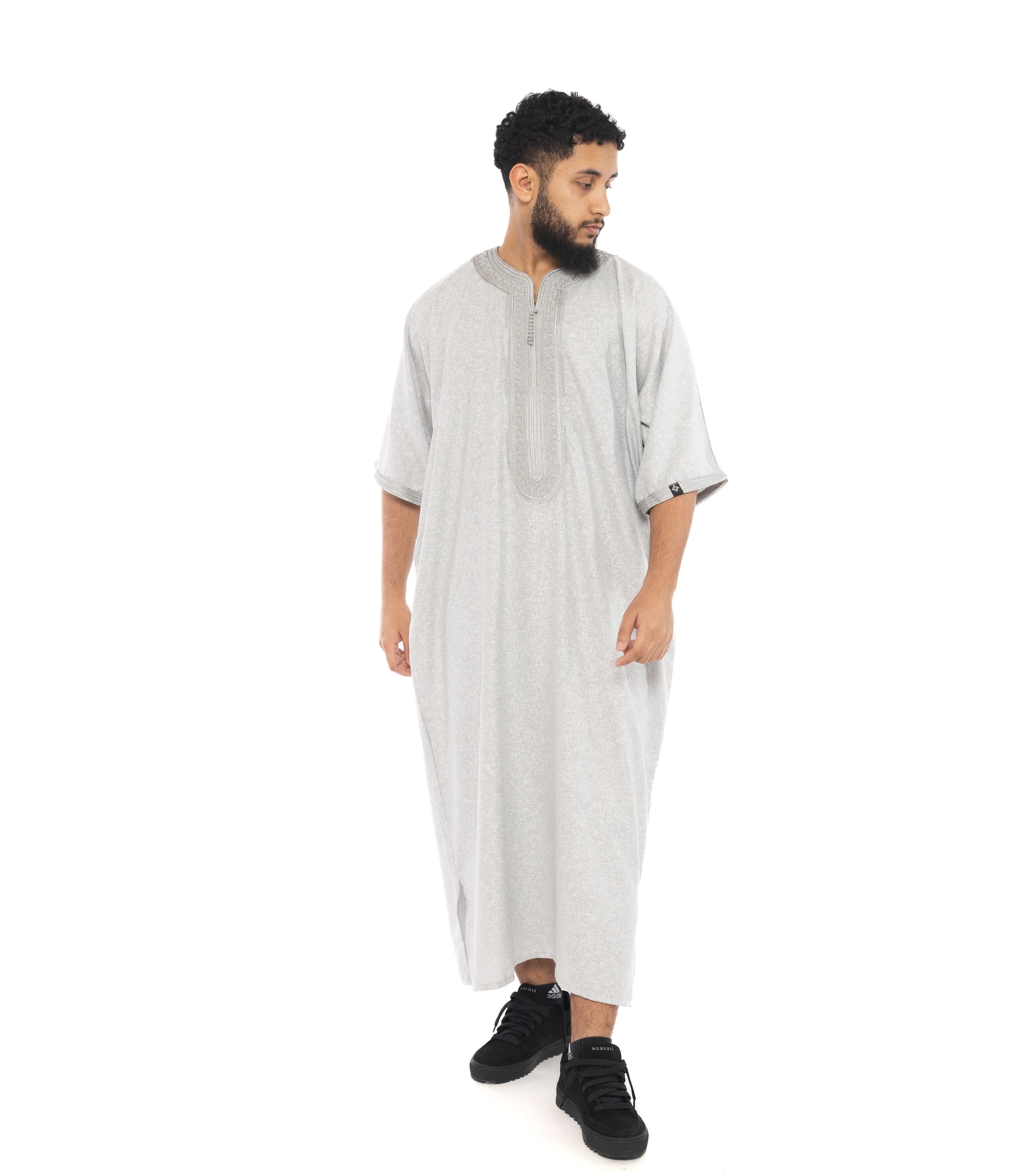 Grey Ramadan linen Moroccan Thobe Collection - newarabia Apparel &amp; Accessories