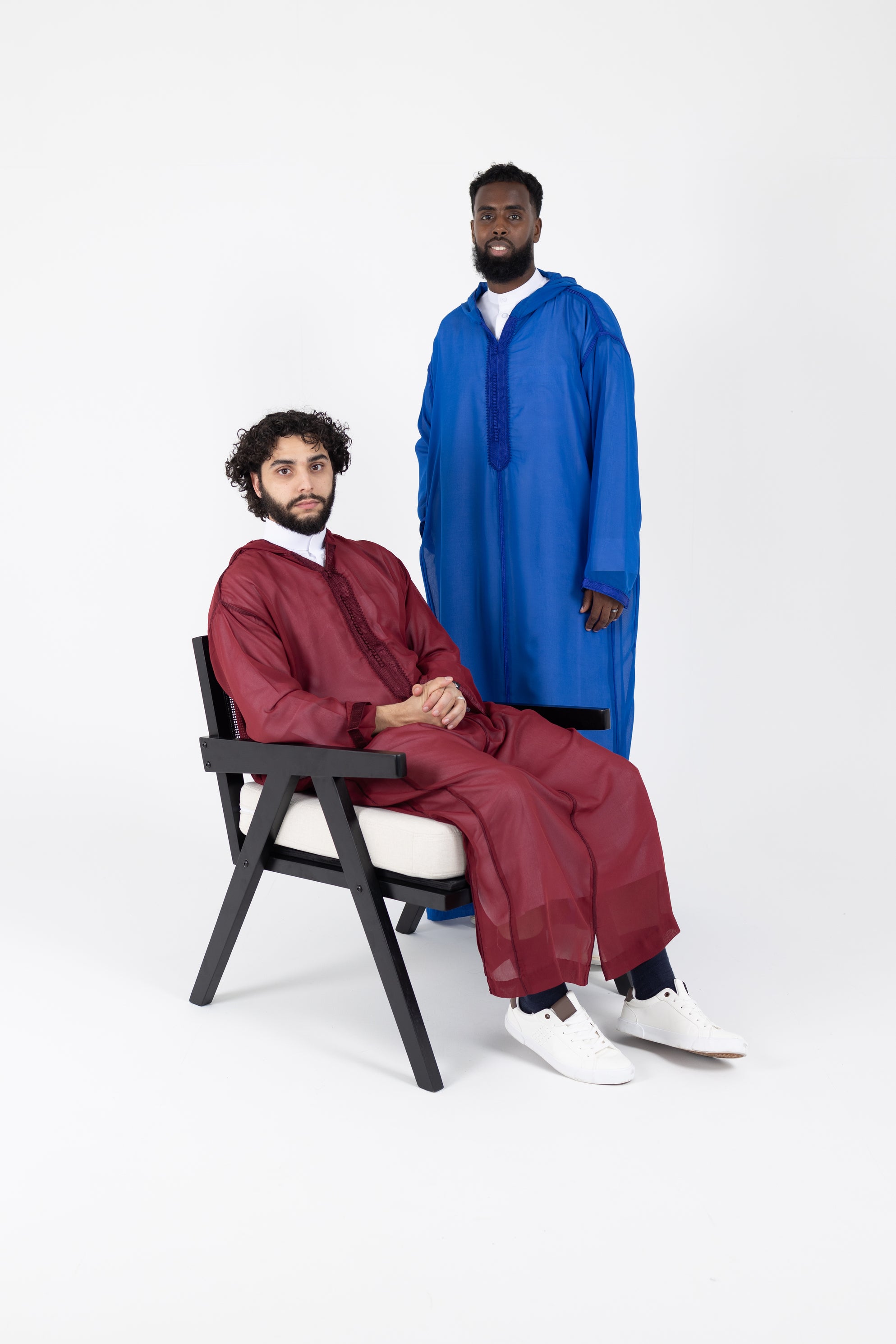 two muslim men wear djellaba on eid ul edha