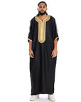 Black and Gold Essential linen thobe Collection - newarabia Apparel & Accessories