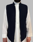 Double sided Melton waistcoat navy