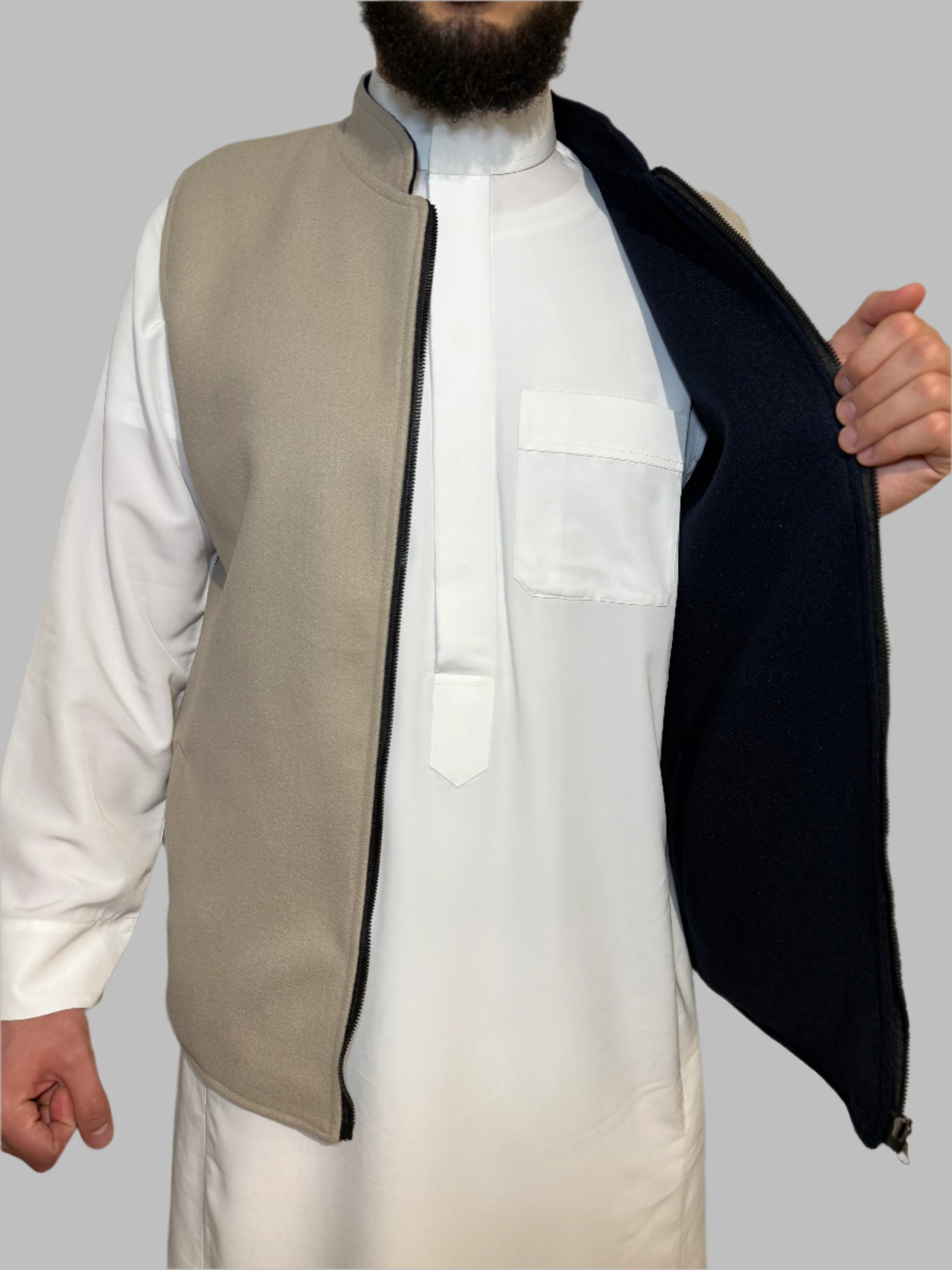 Double sided Melton waistcoat black