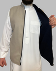 Double sided Melton waistcoat black