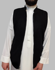 Double sided Melton waistcoat black