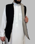 Double sided Melton waistcoat black