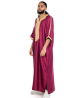 Maroon and Gold Essential linen thobe Collection - newarabia Apparel & Accessories