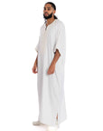 White Essential linen thobe Collection - newarabia Apparel & Accessories