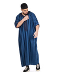 Classic Shiny Moroccan Thobe - Navy / 52 - Apparel &