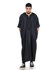 Cotton Short Sleeve thobe - Black / 52 - Apparel &