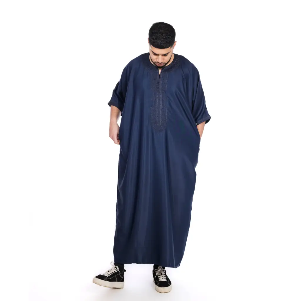 Cotton Short Sleeve thobe - Dark navy / 52 - Apparel &