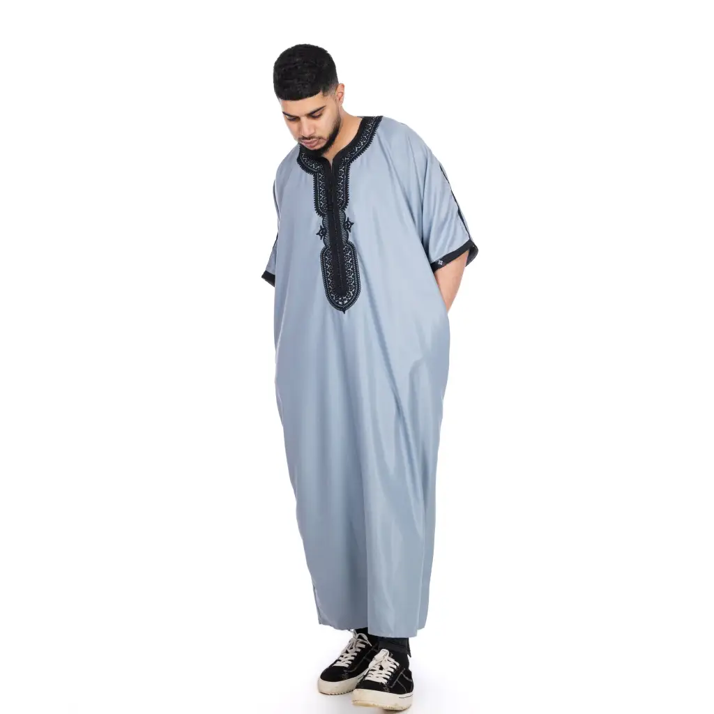 Cotton Short Sleeve thobe - Pebble / 52 - Apparel &