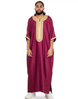 Essential Moroccan Thobe - Maroon and Gold / 52 - Apparel &