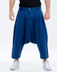 Navy Moroccan Men's Loose Fit Saroual Trousers - newarabia