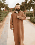 Premium Melton Moroccan Djellaba - Brown / 52 - Apparel &