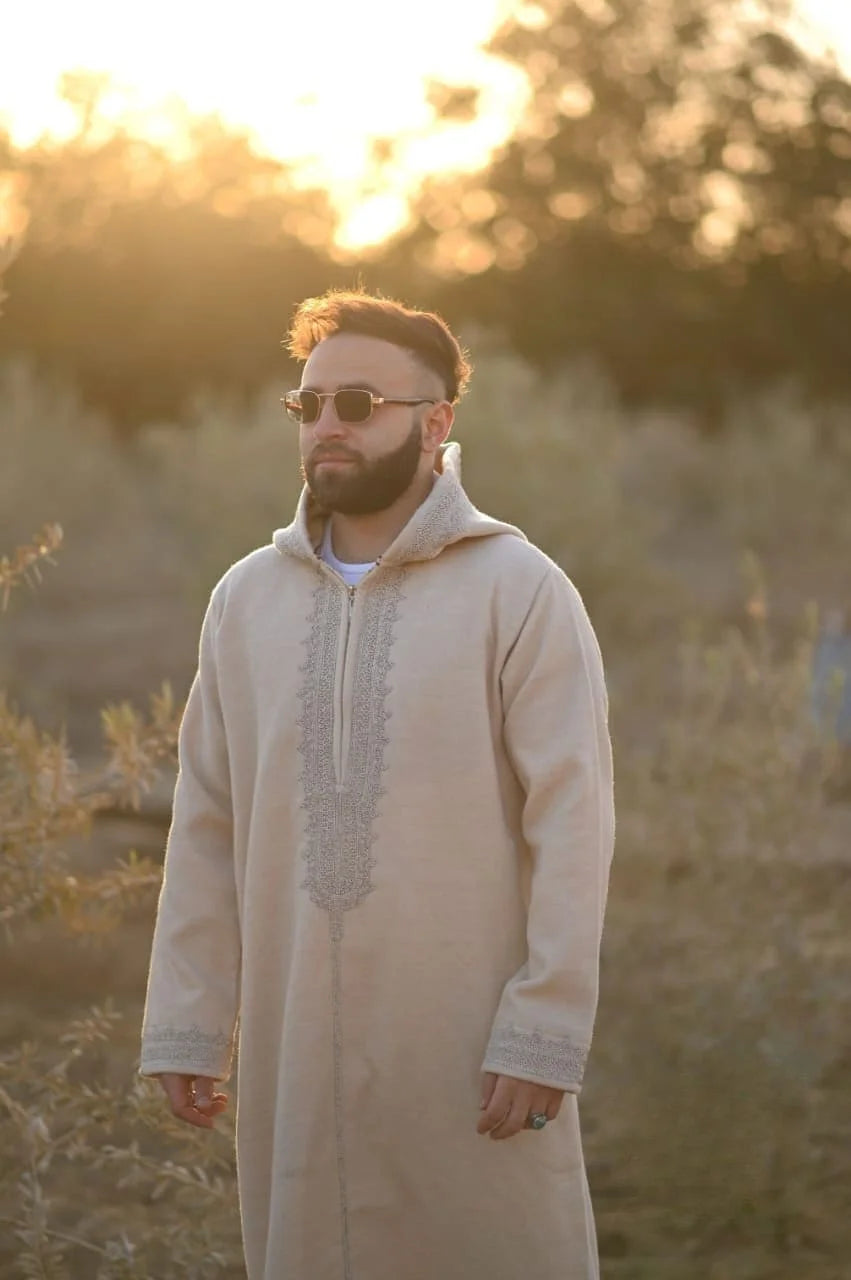 Premium Melton Moroccan Djellaba - Sandy / 52 - Apparel &